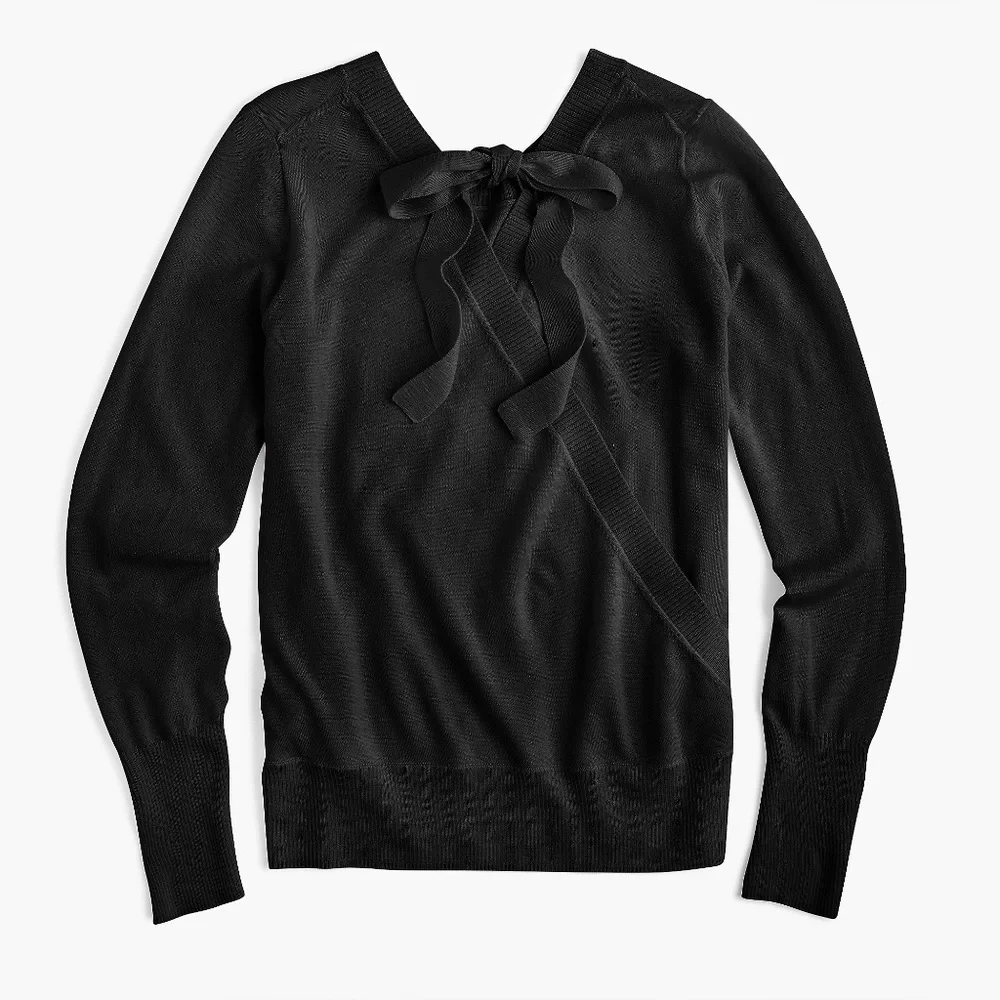 NWT J. Crew Wrapped Back‎ Pullover in Merino Wool
